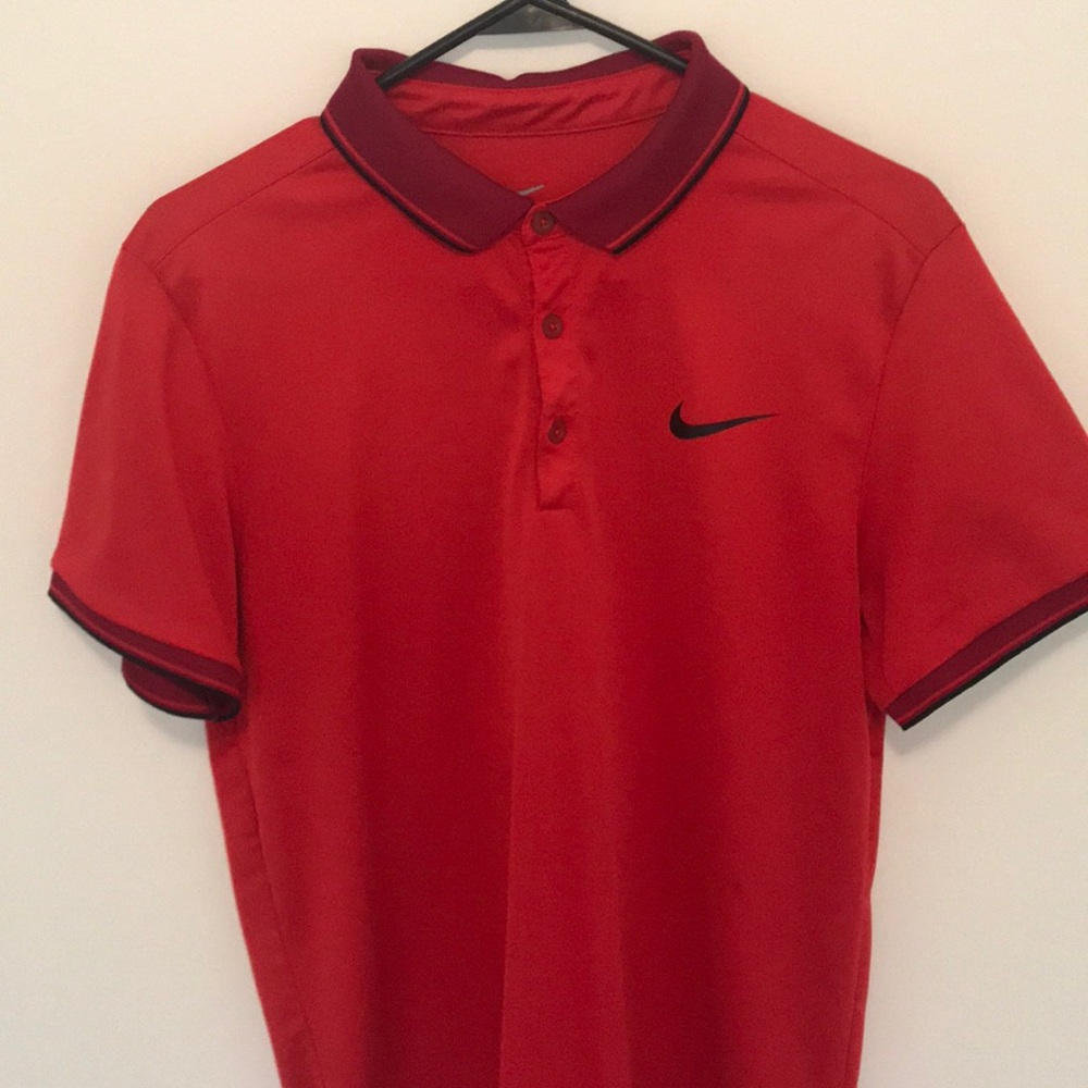 Nike red polo dri-fit